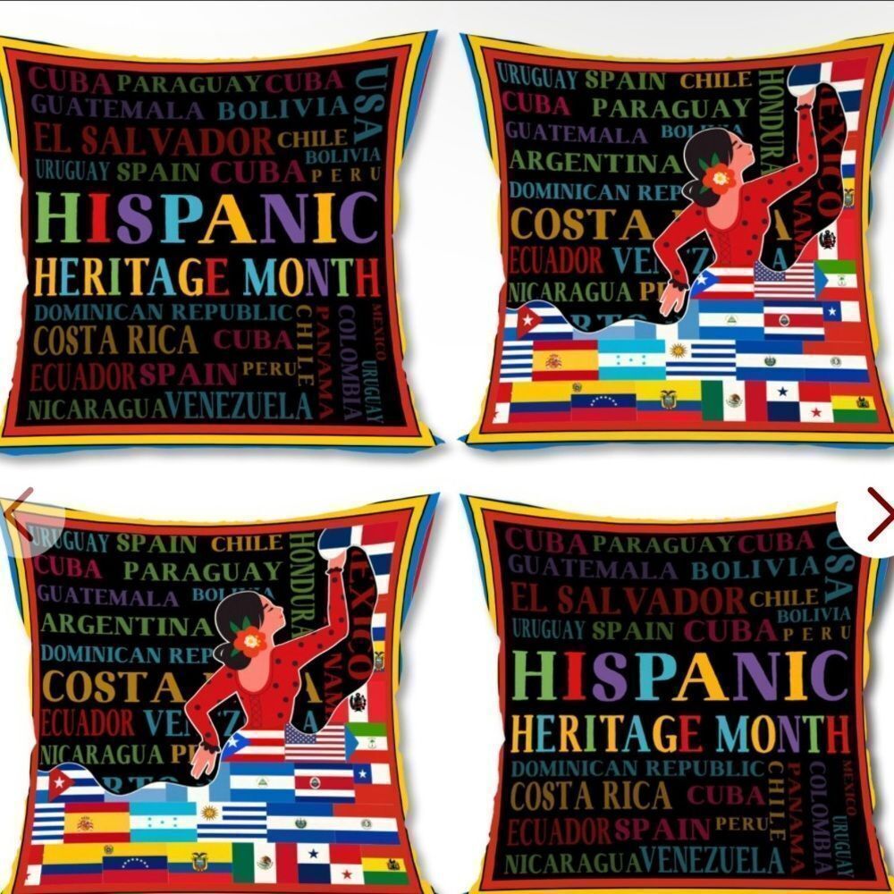 Hispanic Heritage Month Pillow Covers 18x18 Set Of 4 Hispanic Heritage